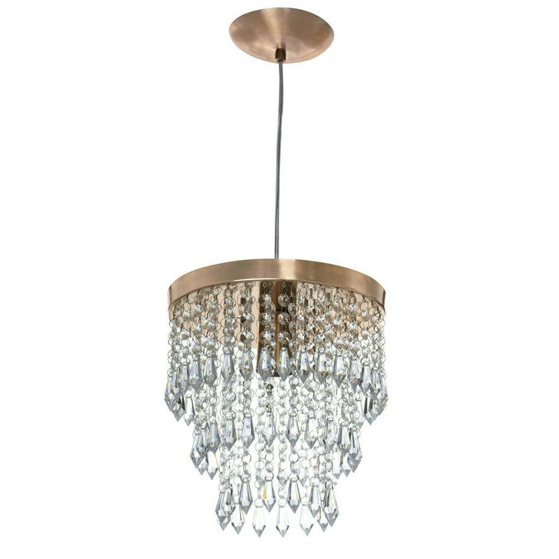 Lustre Pendente De Cristal Acrilico Manucrillic Cobre
