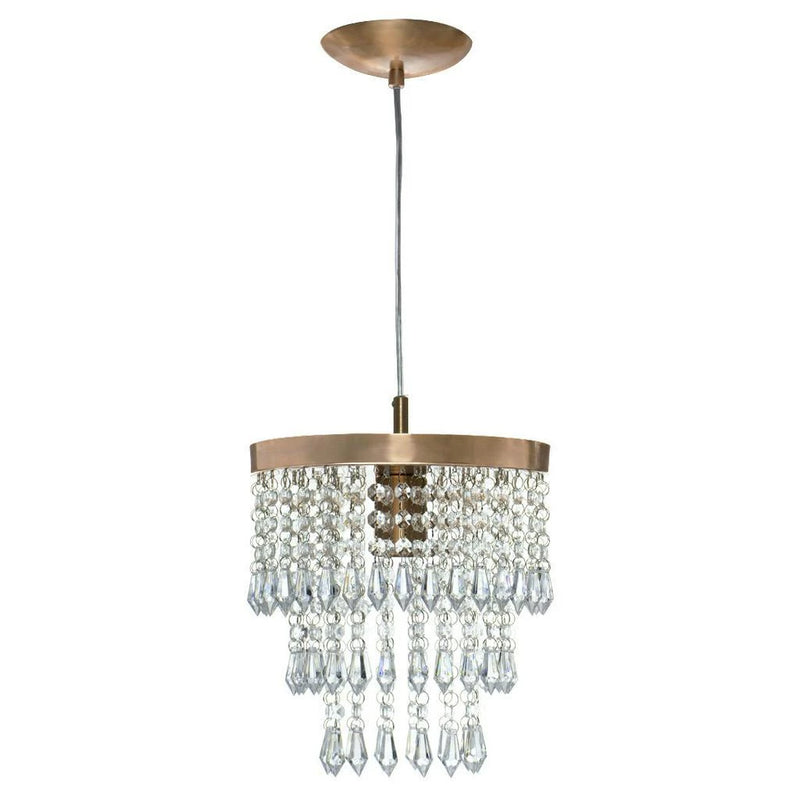 Lustre Pendente De Cristal Acrilico Manucrillic Cobre