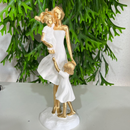Escultura Estátua Mãe Com Filhos - Menino e Menina - Mãe De Casal - Luxo - Decoração