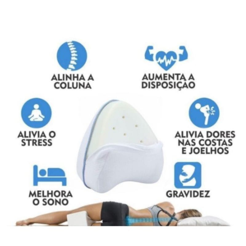 Kit Travesseiro Para Postura Pernas Pés Dormir Joelhos Almofada Ortopédico