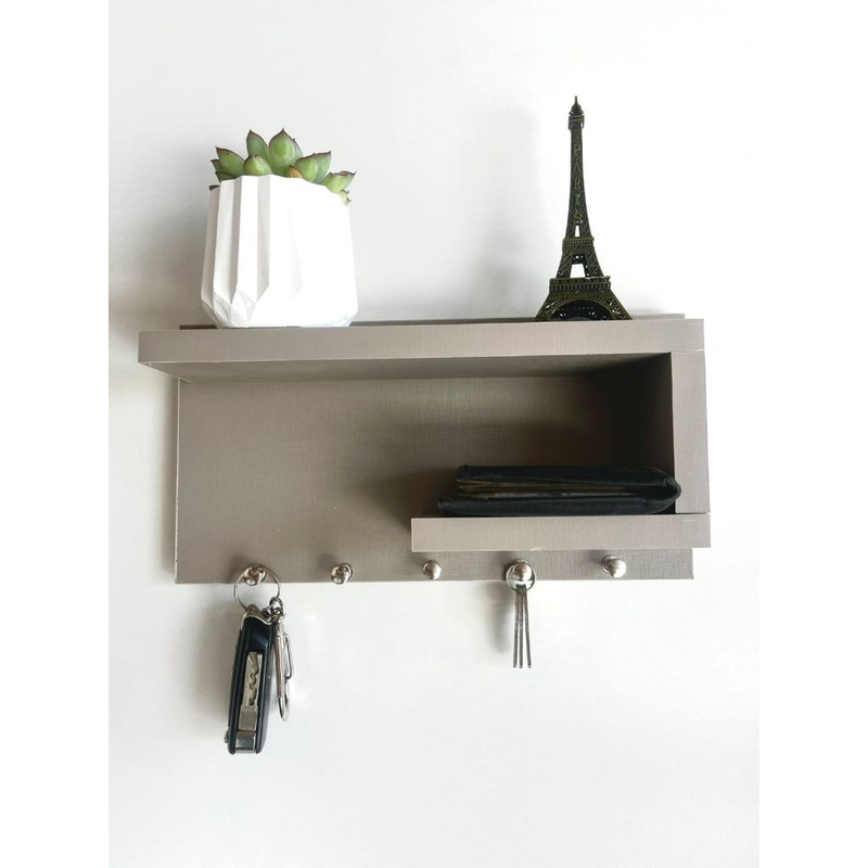 Porta Chaves em MDF com Prateleira – Organização e Decoração Moderna para Sua Casa – Luara Decor