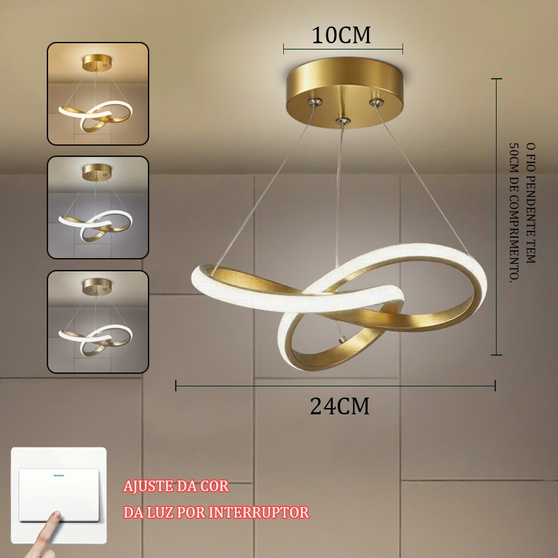 Lustre Nórdico de Luxo Starry Sky – 3 Cores LED, Design Moderno e Cabo Ajustável (60/40/20cm) para Sala de Estar e Jantar – Luara Decor