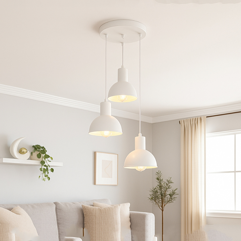 Lustre Pendente Luminária Joana tripla Quarto Sala Cozinha