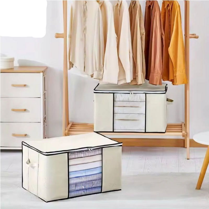 Caixa Saco Organizador Cobertor Casaco Guarda Roupa Ecológico Anti-Poeira Umidade Insetos Multiuso