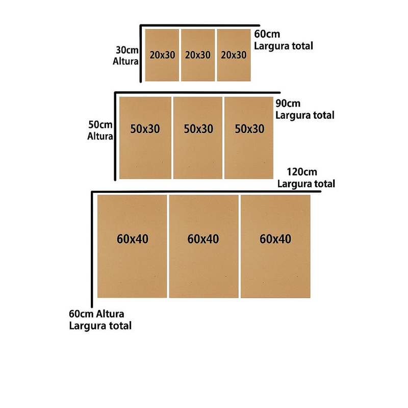 Quadro Decorativo 3 Peças Abstrato Geométrico Moderno Estilo Zen Decoração Sala Quarto Escritório