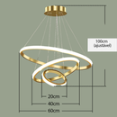 Lustre Nórdico de Luxo Starry Sky – 3 Cores LED, Design Moderno e Cabo Ajustável (60/40/20cm) para Sala de Estar e Jantar – Luara Decor