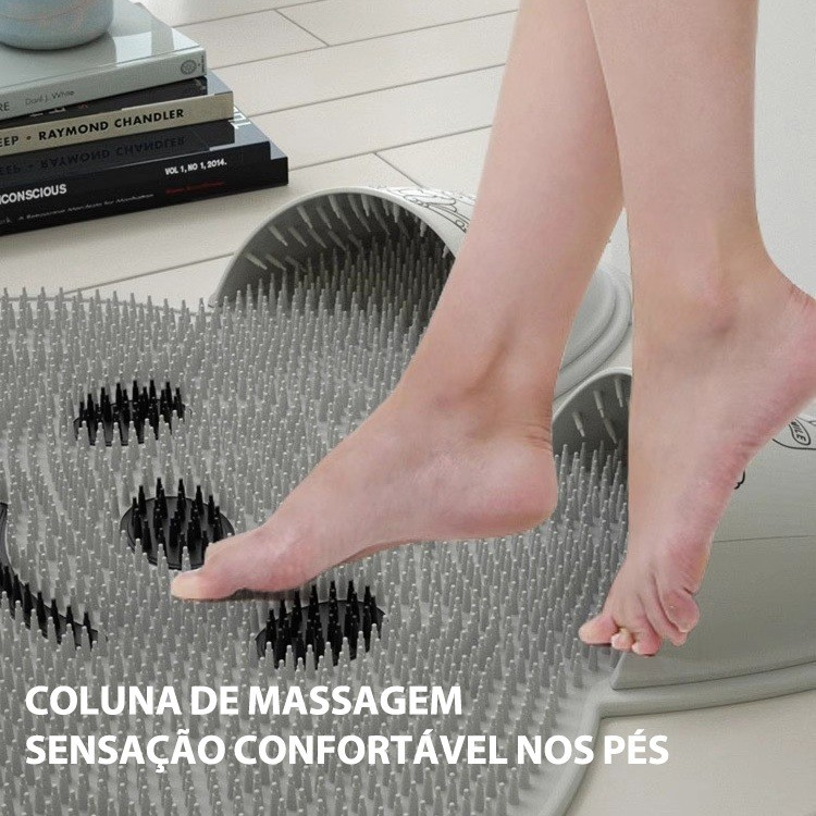 Tapete de banheiro antiderrapante para uso doméstico com massageador e função de limpeza dos pés