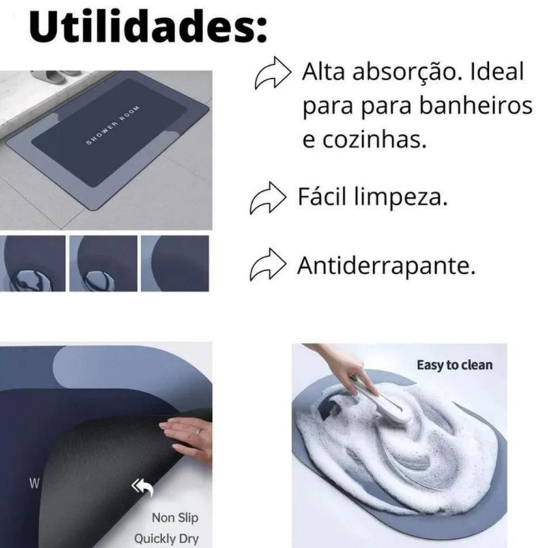 Estilo 5D de Pedra Tapetes De Secagem Rápida Em Microfibra Antiderrapante Para Banheiro / Porta De Entrada