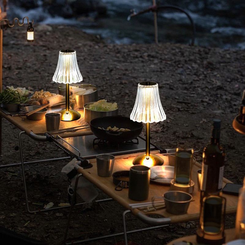 Luminária Abajur de Mesa Saia Seda Com Barra Led Sensor Toque De Luz Quarto Sem Fio 3 Cores 110/220v